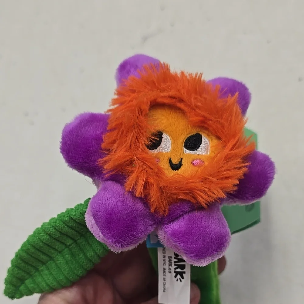 Bark Plush Dog Toy Purple and Orange Flower Daisy May NWT Size Small 0-20 Pounds